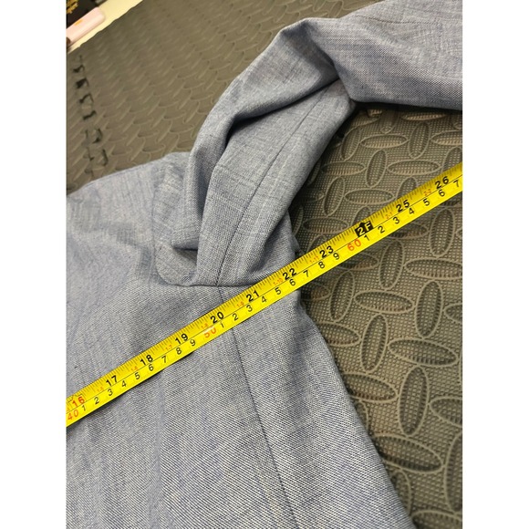 NWT MM LaFleur Nicky 1.0 Jacket Women L Indigo White Sharkskin Cropped Blazer - Picture 8 of 13